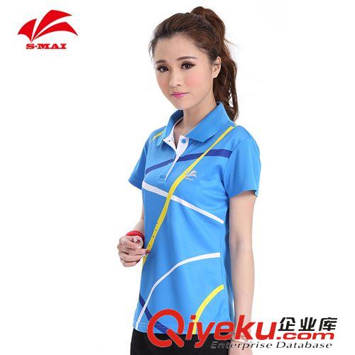 女上衣Coat For Women 批發(fā)夏季短袖速邁006女羽毛球服乒乓球服跑步運(yùn)動球衣 情侶款套裝原始圖片2