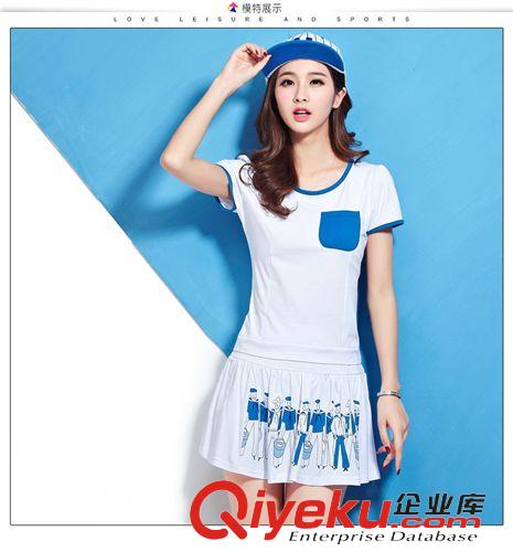 套裝 2015新款夏裝網(wǎng)球服兩件套時尚運動休閑套裝大碼品牌女裝一件代發(fā)原始圖片2