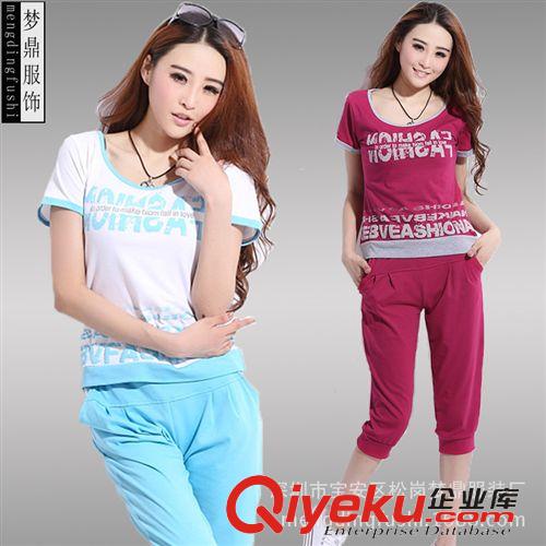 套裝 2015春夏季新款時尚套裝 歐洲站大碼品牌女裝運動休閑兩件套代理原始圖片2
