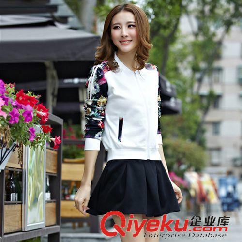 梓堯服飾實拍專區(qū) 2015春裝新款兩件套休閑套女士A字半身裙印花休閑套裙棒球網球服原始圖片2