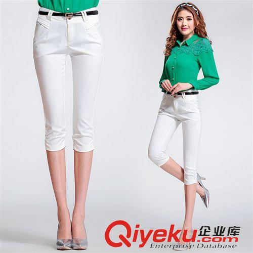 梓堯服飾實(shí)拍專區(qū) 2015春裝新款女裝韓版時(shí)尚修身糖果色七分褲中女休閑褲顯瘦馬褲女原始圖片2