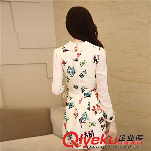 所有產(chǎn)品 2014秋裝新款韓版修身印花打底裙甜美雪紡拼接百搭淑女連衣裙原始圖片2