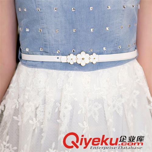 4月25號新款 2015夏裝新款韓版修身大碼顯瘦甜美蕾絲拼接牛仔鑲鉆小清新連衣裙
