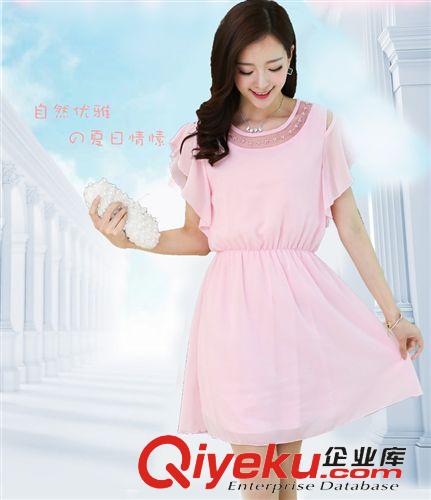 連衣裙 歐洲站2015夏裝新風(fēng)尚新款甜美中長款雪紡韓系連衣裙女原始圖片2