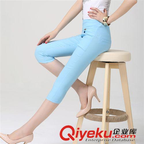 女褲/裙 夏季打底褲顯瘦褲子韓版外穿女士七分褲大碼薄款糖果色中褲