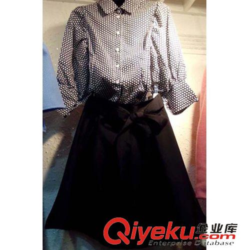 掌柜推薦 韓國東大門代購2015新款女裝春秋波點時尚兩件套連衣裙套裝好質量