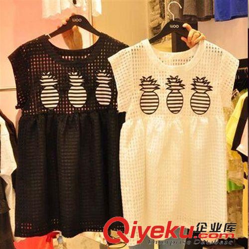 韓國代購二期 韓國代購春季女裝韓版寬松顯瘦蕾絲拼接t恤女半袖百搭上衣小衫潮
