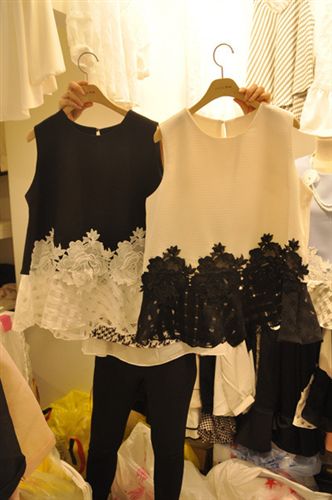 韓國代購二期 韓國東大門代購2015春夏裝新款女T恤無袖蕾絲拼接背心打底衫原始圖片2