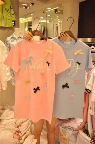 韓國代購二期 2015夏季韓國東大門新款女T恤百搭短袖圓領印花上衣潮原始圖片2