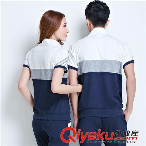 情侶裝 2015春季韓版短袖時尚情侶裝休閑運動服套裝女衛(wèi)衣長褲原始圖片3