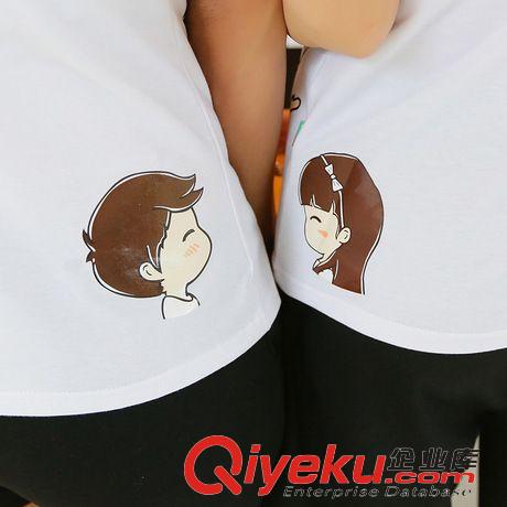情侶裝 情侶裝夏裝韓版T恤短褲套裝 2015新款短袖qlz沙灘裝男女原始圖片3