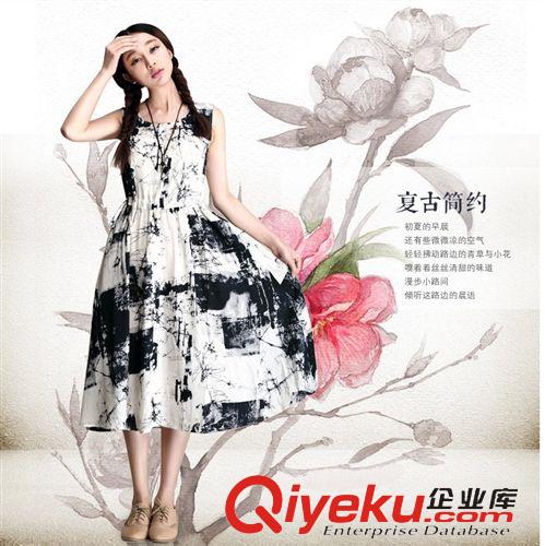 棉麻大碼女裝 秋裝新款韓版時(shí)尚輕熟文藝布衣風(fēng)大碼寬松長(zhǎng)袖棉麻連衣裙8605