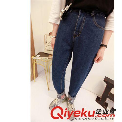  牛仔褲 必備單品韓國(guó)好版型帥氣百搭深色牛仔褲 6371原始圖片3