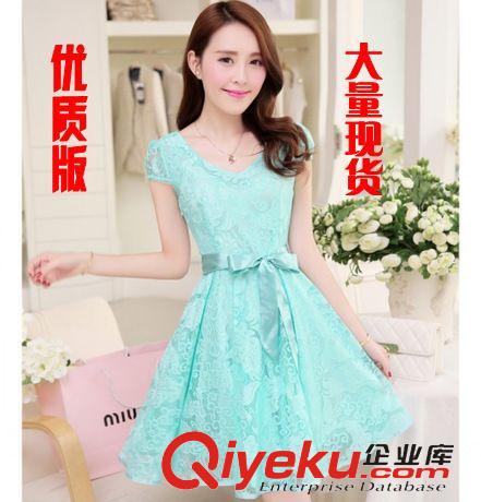 精品連衣裙 2366# 夏季新款 韓版清新甜美蝴蝶結(jié) 亞麻連衣裙