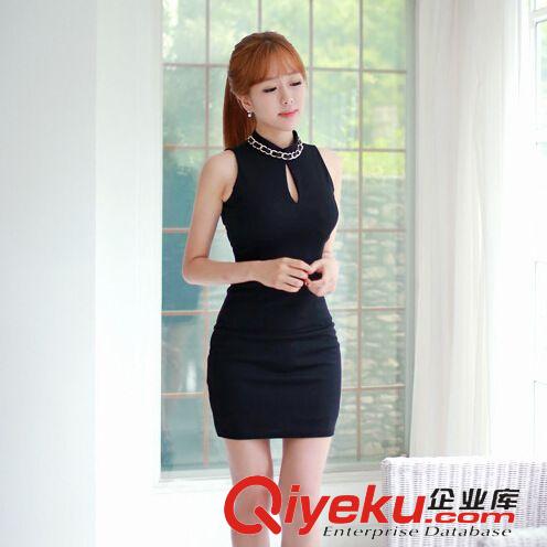 4月下旬 2015連衣裙夏季女鏈條新款短裙立領(lǐng)小清新夏裝背心連衣裙原始圖片3