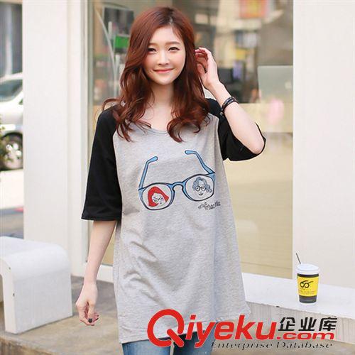 4月上旬 模特實(shí)拍 夏裝新款眼鏡框?qū)捤善唇佣绦鋞恤女韓版純棉上