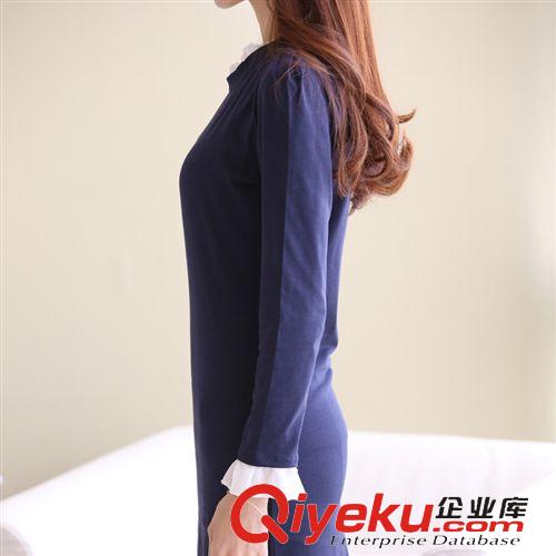 3月新款 2015#春裝新款純色韓版大碼女裝打底長(zhǎng)袖秋連衣裙女原始圖片3