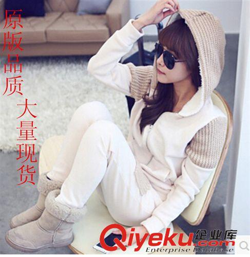 十一月新款 2014#秋裝新款女士韓版加絨加厚衛(wèi)衣 韓國(guó)時(shí)尚休閑套裝
