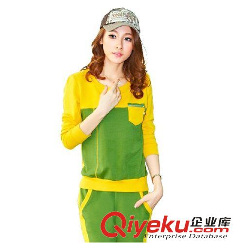 運動套裝 秋裝新品運動服韓版衛衣套裝個性修身長袖運動套裝原始圖片2