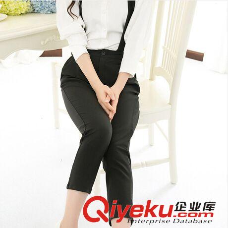 女士休閑褲 廠家直銷 2015新款甜美時尚學(xué)院風(fēng) 純色浪漫背帶褲原始圖片2