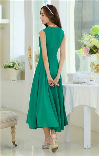 2015四月新款 春夏季新款女裝沙灘長裙韓版修身氣質(zhì)雪紡波西米亞連衣裙