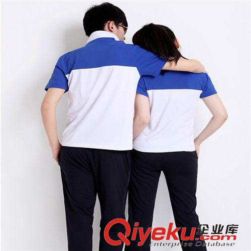第二波 新款潮短袖長褲翻領男女班服夏裝休閑情侶套裝兩件套原始圖片3