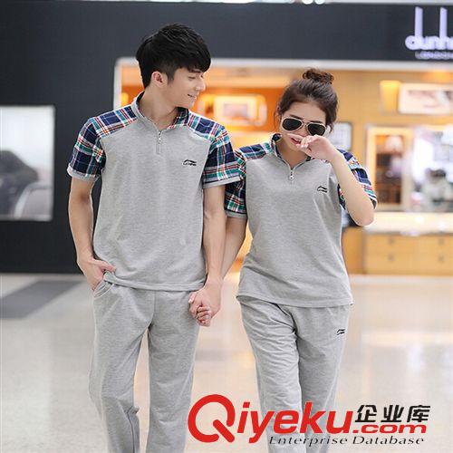 第二波 春夏運(yùn)動(dòng)男女裝夏季薄款休閑運(yùn)動(dòng)情侶套裝短袖開衫長褲l原始圖片2