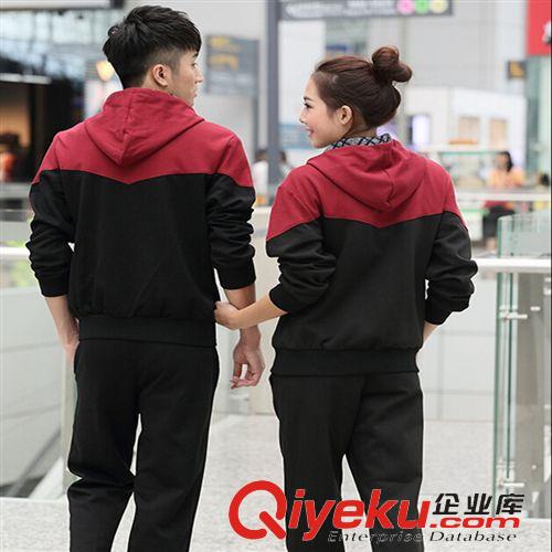 {dy}波 春秋新款情侶裝連帽戶外運動套裝時尚情侶休閑套裝兩件套原始圖片2
