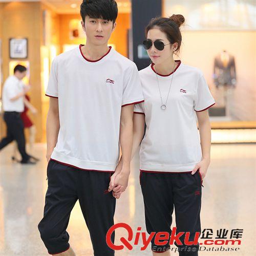 情侶套裝休閑運(yùn)動(dòng)套裝 夏季新款情侶裝運(yùn)動(dòng)休閑套裝吸汗沙灘褲大碼圓領(lǐng)短袖純棉t恤班服