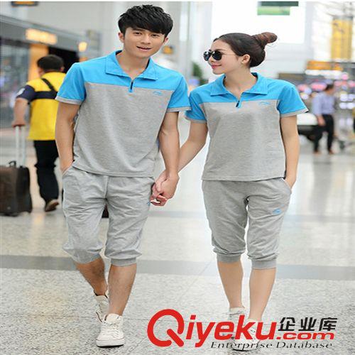 所有產(chǎn)品 運(yùn)動(dòng)服套裝新男士運(yùn)動(dòng)套裝夏季短袖長褲男女情侶套裝原始圖片2