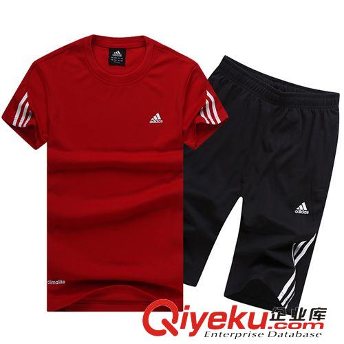 男士運動休閑套裝 夏季短袖運動套裝男夏款圓領速干衣跑步健身網球足球服吸汗透氣