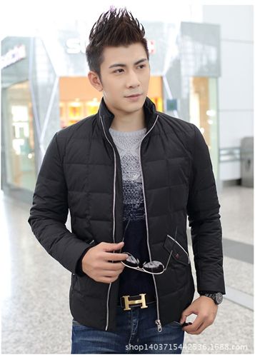 羽絨服系列 2014冬裝新款男士短款韓版羽絨服襯衫式翻領(lǐng)薄羽絨服男裝外套162