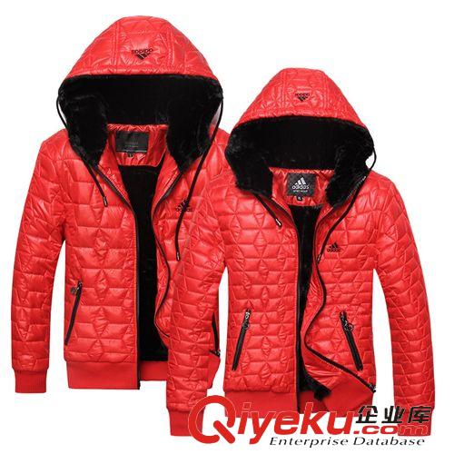 棉衣 情侶棉服2014冬季新款運(yùn)動(dòng)休閑連帽純色加厚拉鏈開衫保暖男女棉衣原始圖片3