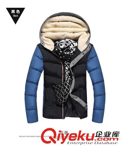 棉衣 秋冬新款男士修身加厚保暖外套 韓版男式羽絨棉服連帽棉衣cy9999原始圖片3