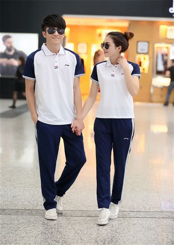 李寧 夏款套裝  2014夏季新款品牌運(yùn)動(dòng)套裝韓版立領(lǐng)短袖運(yùn)動(dòng)休閑套裝情侶裝批發(fā)