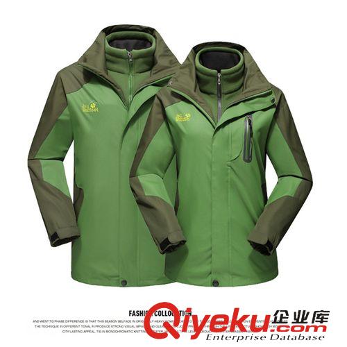 沖鋒衣兩件套 批發(fā)情侶zp沖鋒衣兩件套男士戶外服三合一可拆卸內(nèi)膽登山服女裝原始圖片2