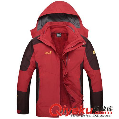 沖鋒衣兩件套 批發(fā)訂做戶外沖鋒衣情侶男女款加厚保暖抓絨脫卸內(nèi)膽三合一15A981原始圖片2