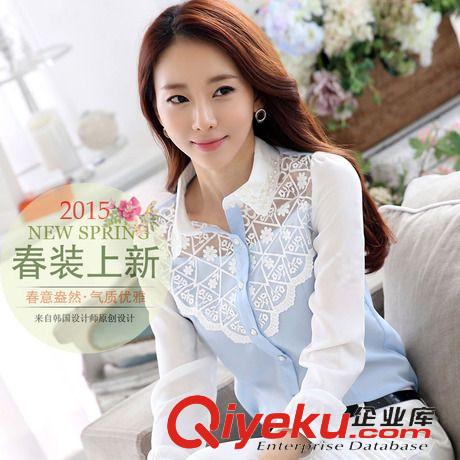 2015新品上架New！ 雪紡衫 短袖 韓版夏裝女裝修身大碼品質清涼雪紡衫上衣新款