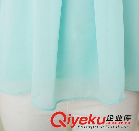 2015新品上架New！ 2015春裝新款簡單大方韓版修身大碼品質清涼雪紡衫長袖雪紡衫原始圖片3
