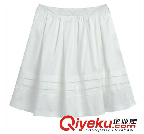 2014新品上架New！ 2014春夏新款清爽小格子短袖襯衫+高腰大擺中裙套裝原始圖片3
