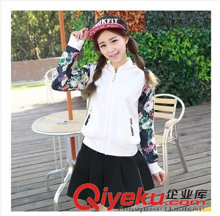火爆溫暖外套  2015春季新款時(shí)尚圓領(lǐng)印花韓版顯瘦女裙子套裙裝原始圖片2