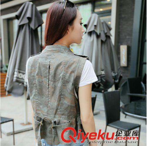 火爆溫暖外套  2014夏新款女馬夾迷彩修身無袖背心馬甲原始圖片3