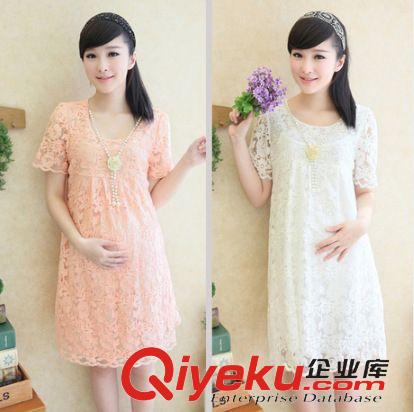 辣媽孕婦裝 孕婦褲 2014夏裝短袖孕婦連衣裙 新款寬松蕾絲孕婦裙
