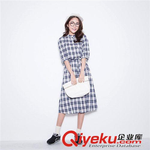 襯衫系列 2015新款夏可愛豎條文長款襯衣外套一件代發