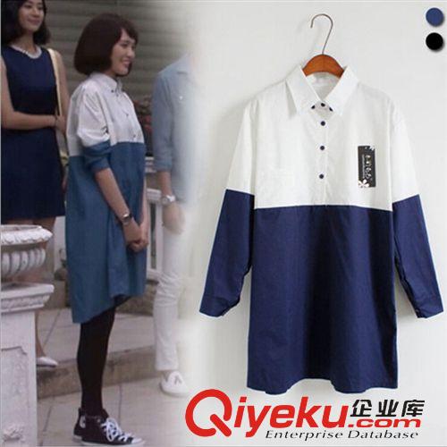 襯衣 歐洲站2015新款dp修身格子襯衫女長袖顯瘦學(xué)院風(fēng)格子襯衣批發(fā)