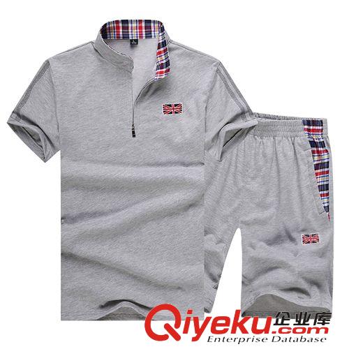 運動套裝 男式休閑套裝夏季短袖運動套裝韓版青年學(xué)生運動服男裝一件代發(fā)原始圖片2