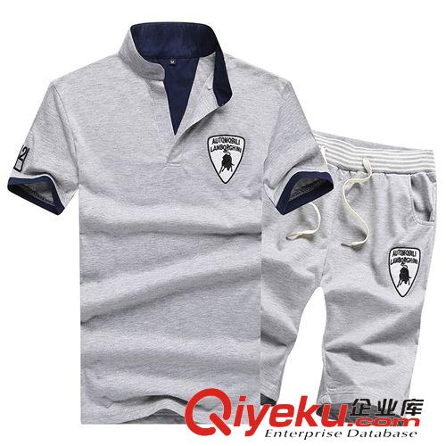 運動套裝 運動套裝男夏季新款男裝青年休閑運動服男短袖跑步運動套裝男批發原始圖片3