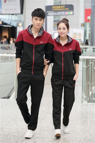 運動套裝 運動套裝男女款春秋季休閑運動情侶裝 團體戶外健身運動套裝代發