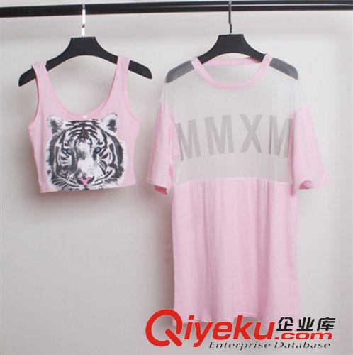 女式休閑套裝 2015夏季新款時尚名媛小香風休閑短袖修身套裝 可兩面穿