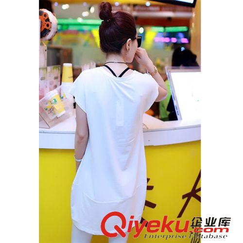女式T恤 2015新款年虎頭印花水鉆蕾絲拼接打底衫短袖女修身t恤夏款潮原始圖片2